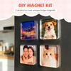 10pcs Handmade Transparent Photo Magnets Acrylic Fridge Magnets Material Kit DIY Fridge Magnet Kit