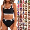 Women's Split Sexy Bikini Fashion High Waist Bra Padded No Steel Bra Swimsuit