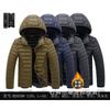 New winter coat men's thickened feather cotton-padded jacket winter cotton-padded jacket fleece trend hooded large-size cotton-padded jacket