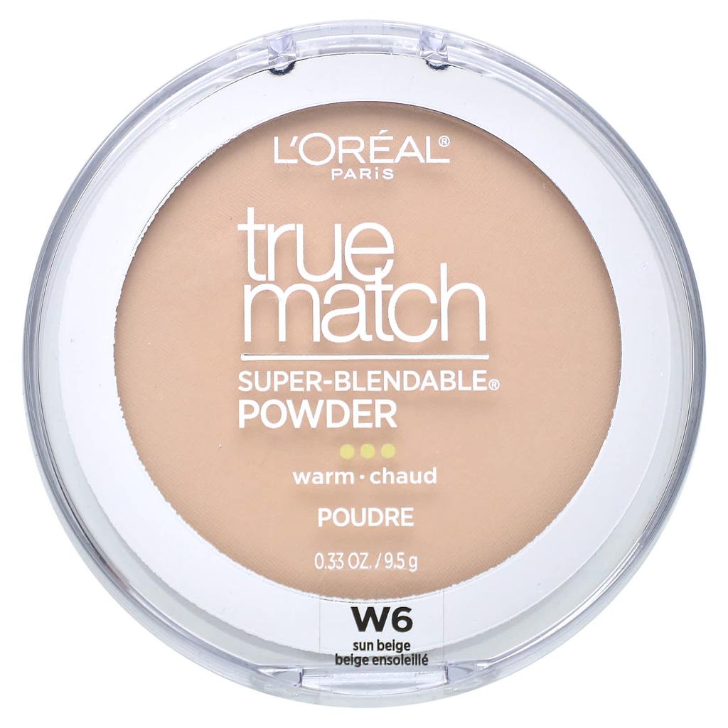 L'Oréal, True Made, Super Blendable Powder, W6 Sun Beige, 9.5g, 0.33oz