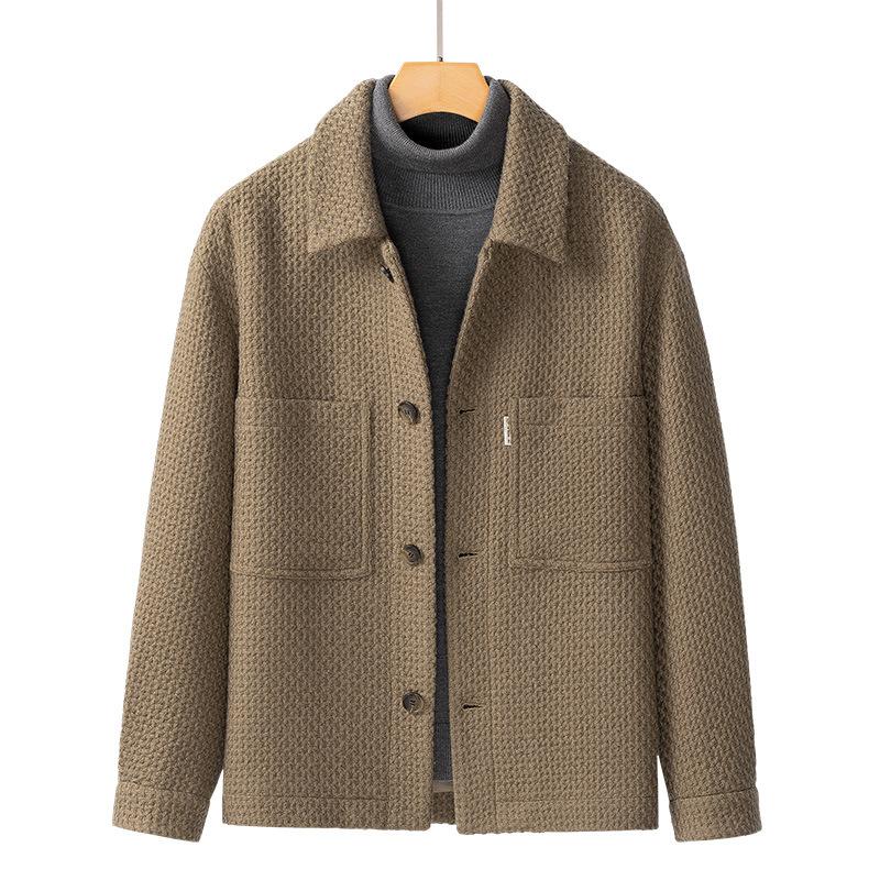 Woolen Short High-end Casual Non-cashmere Jacket, Thickened Padded Cotton Wool In Autumn and Winter