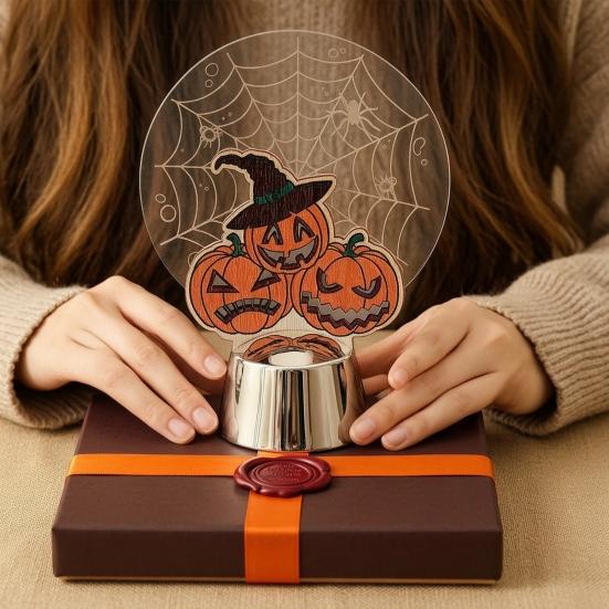 Halloween Pumpkin Night Light, Creative Jack O Lantern LED Lamp, Spooky Table Decor for Party Valentine Gift