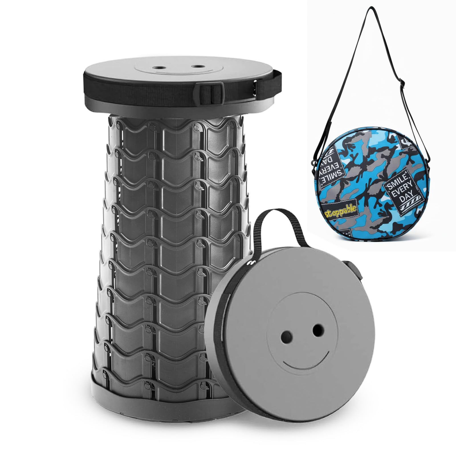 

Folding Camping Camping Outdoor Camping Height Ideal for Waiting in Outdoor High x 25cm Includes Storage Bag Chair, Table, Chair, Stool, Lightweight,