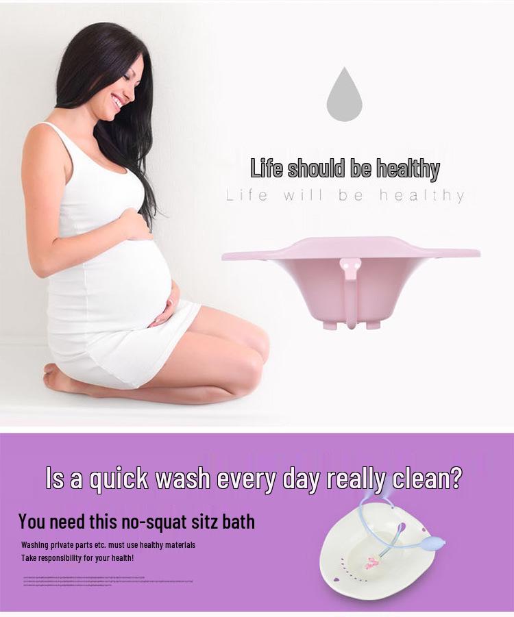 Squat-Free Bidet Sitz Bath Basin for Elderly, Postpartum & Pregnant Women, Male & Female Care.