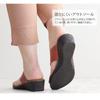 Made in Thong Sandals for Easy to Walk Wedge Finger M [Arch Contact] Japan, Women, in, Sole, Painless, Ring, Summer, Black,
