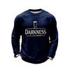 Men Crewneck Long Sleeve Text Front Pullover Casual Knit Top Lightweight Holiday Themed Sweatshirt