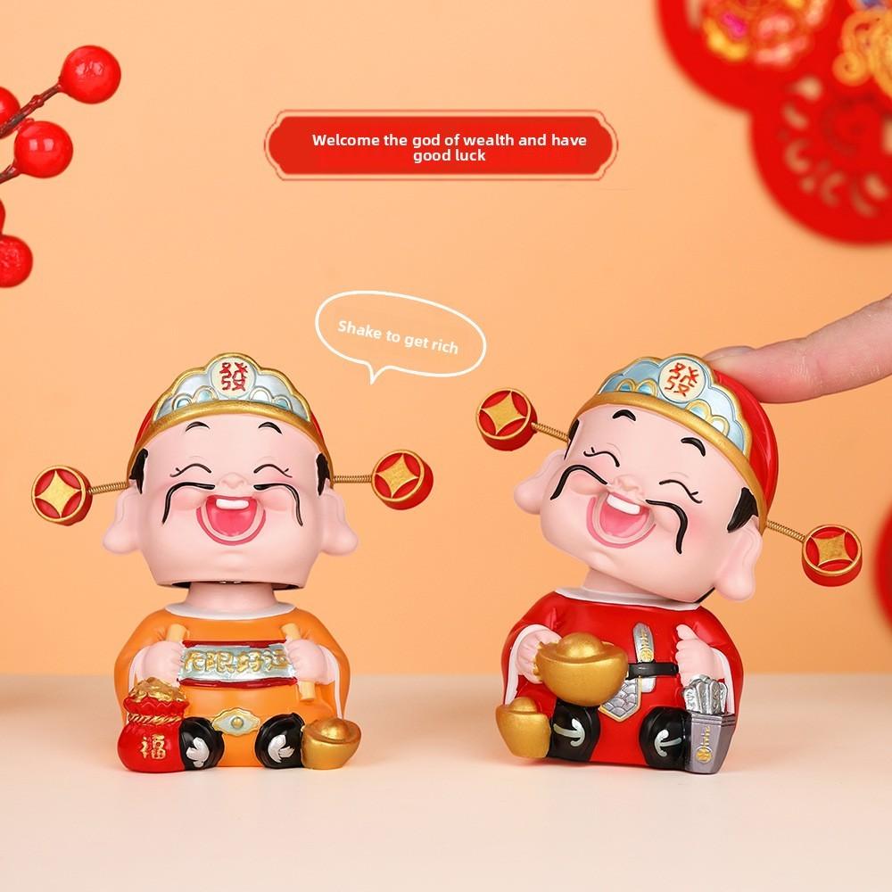 Feng Shui Wealth God Resin Statue With Lucky Symbols For Office Decor And Gift Giving