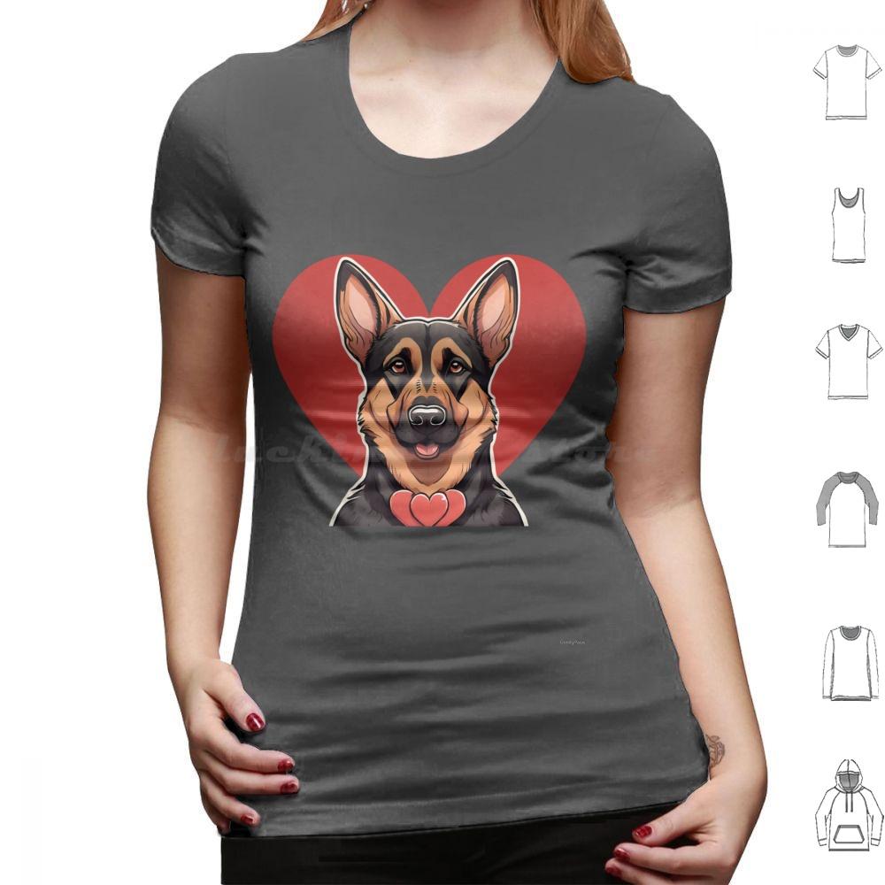 Cute Valentine German Shepherd Dog T Shirt Men Women Kids   Valentine Valentine Dog German Shepherd Cute Dog Dog In Heart