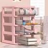 Mini Desktop Storage Cabinet with Transparent Drawers Cute Rabbit Plastic Stationery Makeup Organizer Table Organizer Management Storage Box