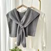 1Pieces Korean Neck Guard Scarve Solid Color Woman's Knitted Cross Shawl Blouse Shoulders Fake Collar Cape Mountaineering Scarf