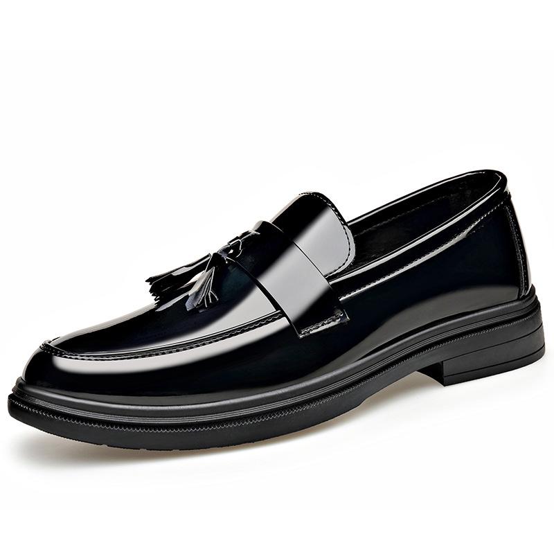 2025 new mirror men's shoes business casual British fringed leather shoes men's loafers invisible heightening shoes