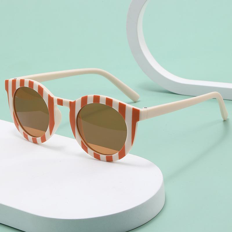 Trendy Style Kids Sunglasses Children Round Striped Outdoor Sports Sun Glasses Girls Boys Uv400 Goggles Sun Protection Eyewear