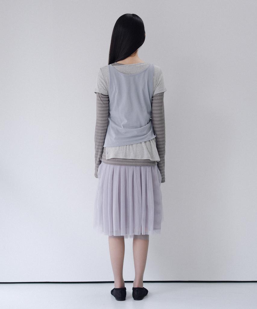 Ohesio Two-Way Layered T-Shirt, Gray