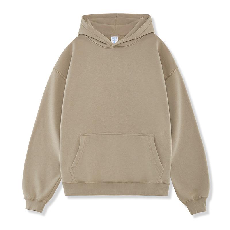 American Solid Color Velvet Hooded Sweatshirt for Men's Thick Loose Hooded Hoodie