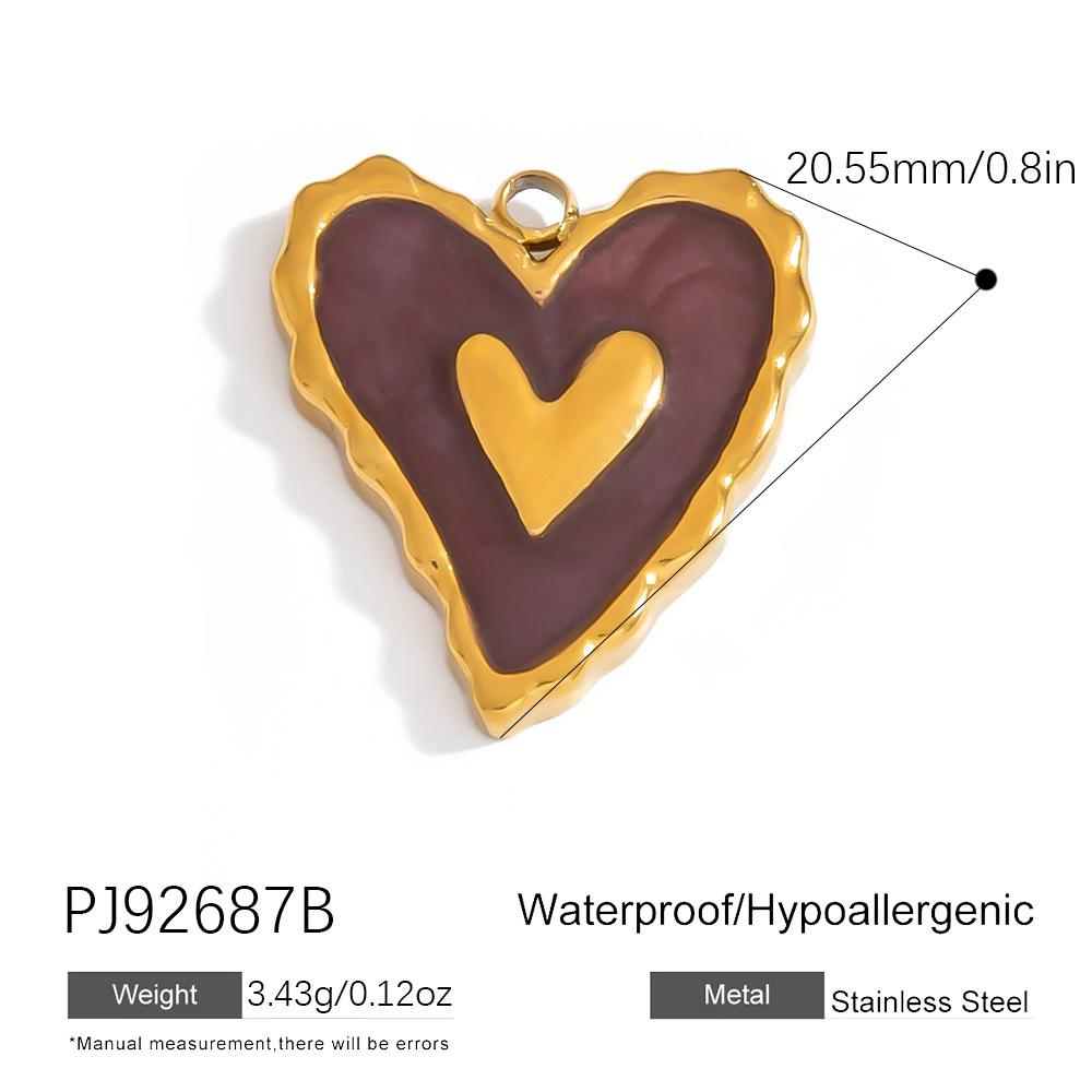 Cross-border Stainless Steel Jewelry Accessories Heart-shaped Flower Pendant Accessories Platedaccessories for Women