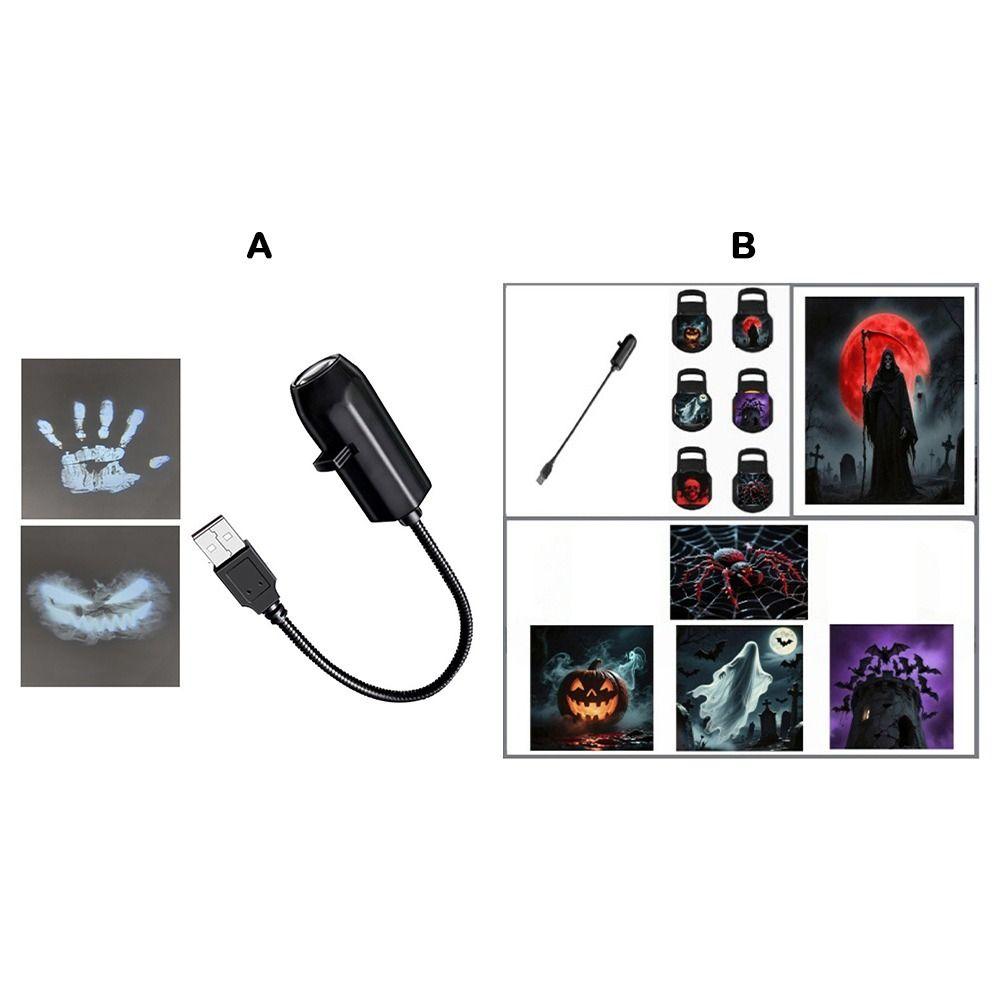 Projector Lamp LED Halloween Lamp 5V USB Powered Decorative Light Projector Party Atmosphere