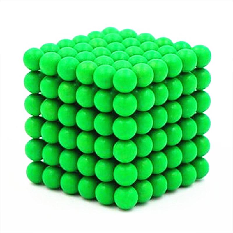 Cub puzzle verde fluorescent de 3 mm Jucărie de decompresie cu bilă magnetică Jucărie DIY
