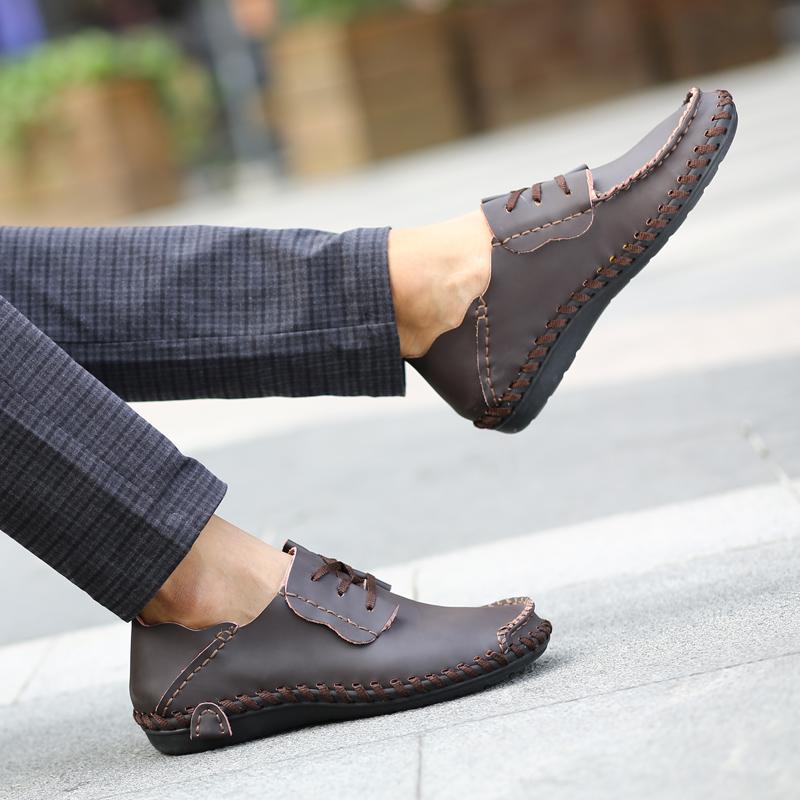Mokkasiner for menn Loafer Kjøring Gommino Comfort Flats Uformell snøring Skinnsko i plussstørrelse for menn Overstørrelse