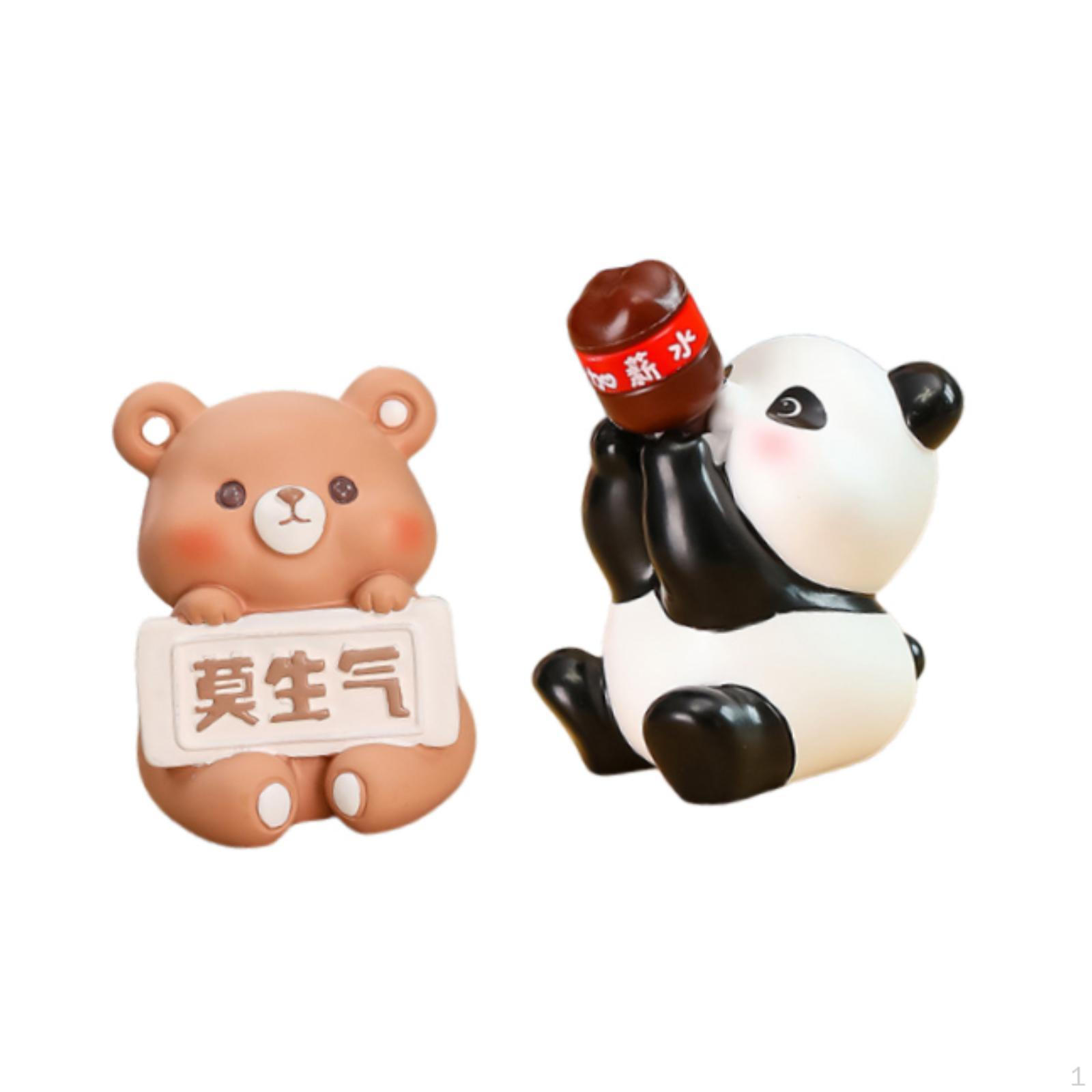 

2 Pieces Animal Statue Car Dashboard Accessories Cute Office Desk Decoration Creative Desktop Bear