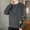Spring Autumn Round Neck Loose Casual Patchwork Sweatshirt Male Simple Fashion All-match Bottomed Pullover Top