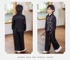 Novo Conjunto Hanfu Estilo Chinês para Meninos com Estampa – Traje Tang Nacional com Gola Alta para Performance de Outono e Fotografia.