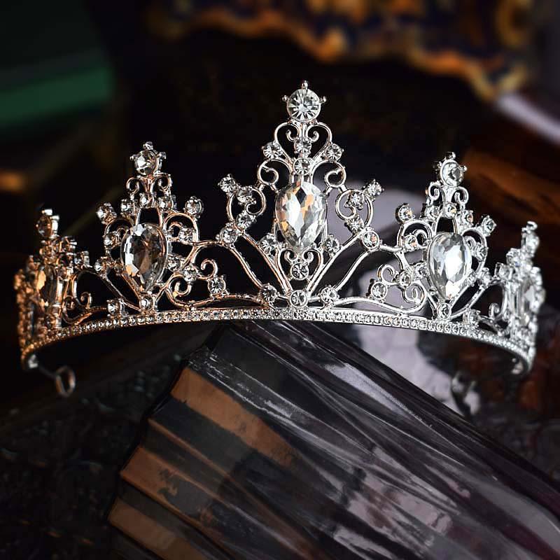 Super flash full diamond princess queen crown headband bride wedding banquet crown light luxury high-end temperament hair accessories woman