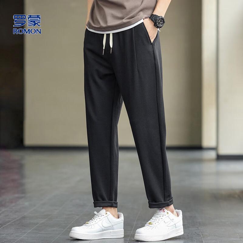 ROMON Men's Tencel Blend Waffle Knit Casual Pants