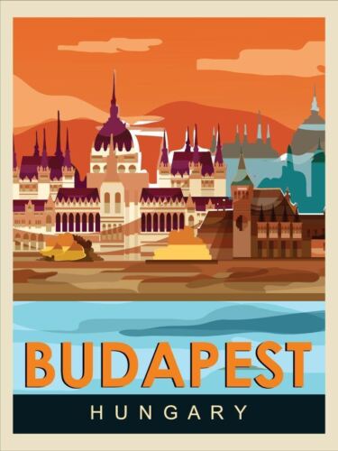 Будапешт Венгрия Винтажная Ретро Металлическая Вывеска Алюминий 20x30cm（7.8x11.8inch）