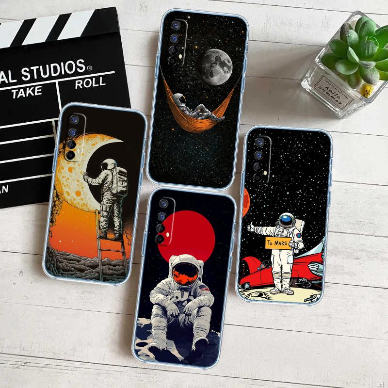 Astronaut Space Moon Transparent Phone Case for Motorola Moto Edge 20 30 40 50 S30 Fusion Ultra Pro Neo Lite + G200 G23