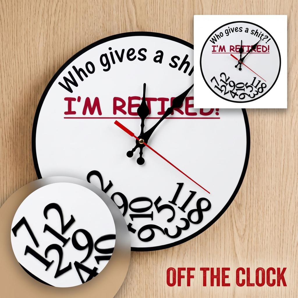 Fun Retirement Wall Clock Novelty Gift for Retiring Men Women Home Decor