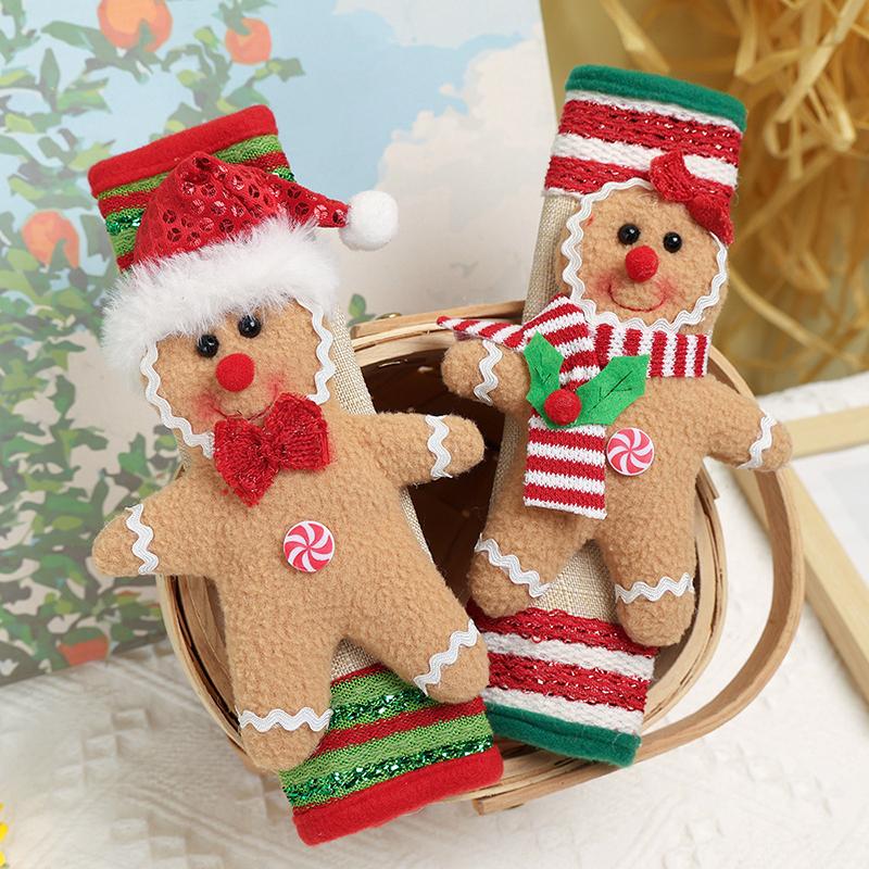 

2Pcs Christmas Refrigerator Handle Covers, Gingerbread Man Christmas Cabinet Handle Covers Decorative Kitchen Appliances Gloves
