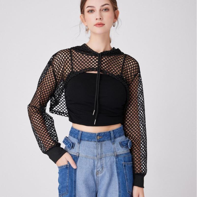 Women's Long Sleeved Shirt Detachable Collar Black Mesh Neckwear Fake Collar Half Shirt Blouse Tops Style False Collar