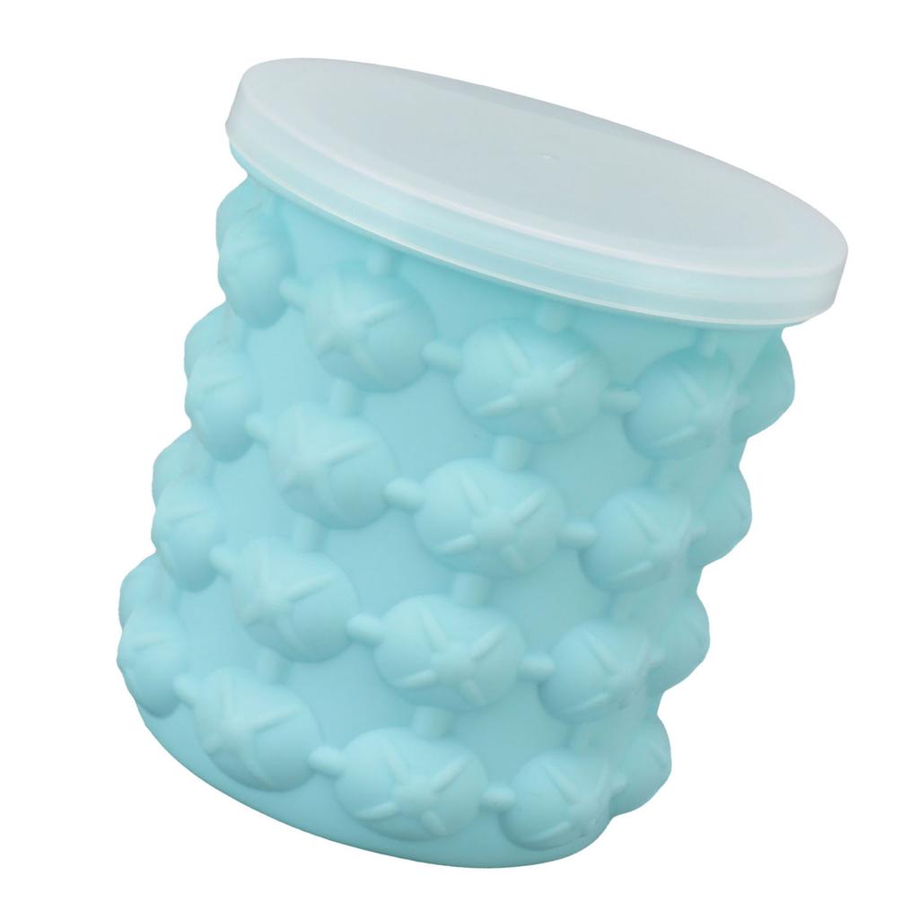 Ice Bucket Silicone Insulated Ice Cube Mold Double Ice Tray for Cocktail Cooling L 13.5x13.5x14cm /