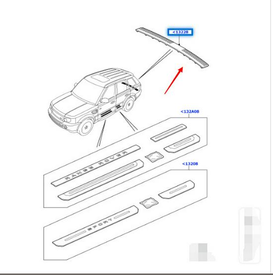 2010 Land Rover Range Rover Sport için LR007321 Arka Tampon Kaplaması