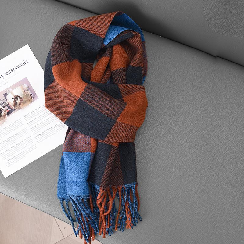 Ladies Plaid Scarf Female Student Versatile Shawl Double Sided Cute Girl Warm Scarf Tide