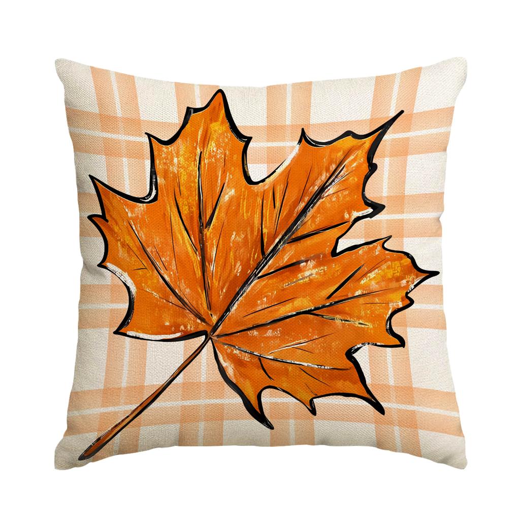 1/4pcs Autumn Thanksgiving Pillow Cover, Home Sofa Cushion Cover, Suitable for Bedroom, Room, Living Room (No Pillow Core)