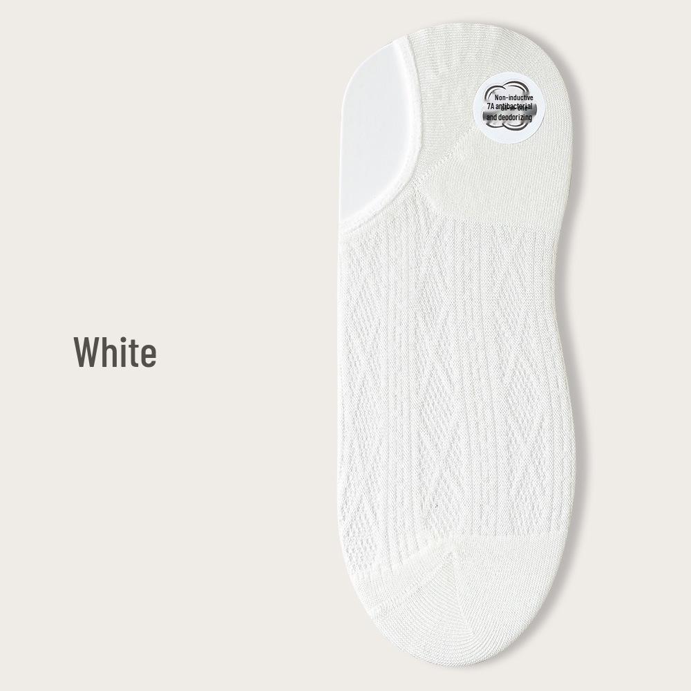 

Women s Modal No-Show Socks - Summer Thin, Anti-Slip, Low-Cut, Invisible Mesh Breathable Short Socks One Size білий