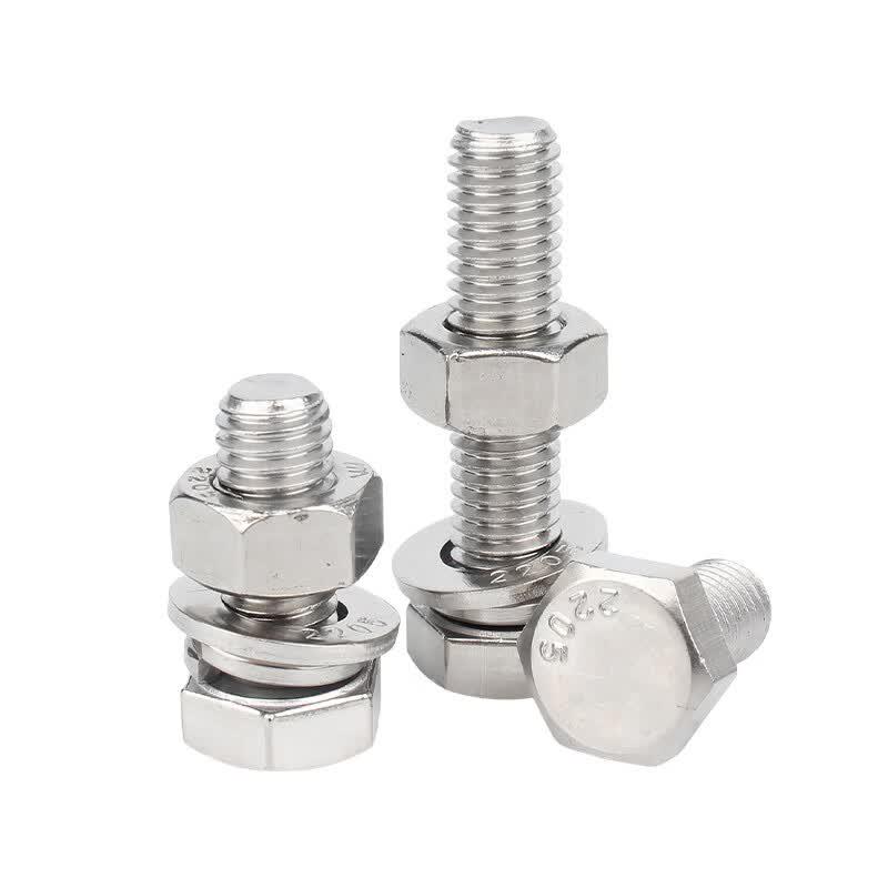 GUWANJI 304 Stainless Steel Hex Head Bolt, Nut & Washer Set