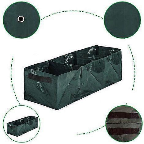 Set aus 2 Hochbeeten - 4 unterteilte Gitter Quadratisches Hochbeet Stofftasche