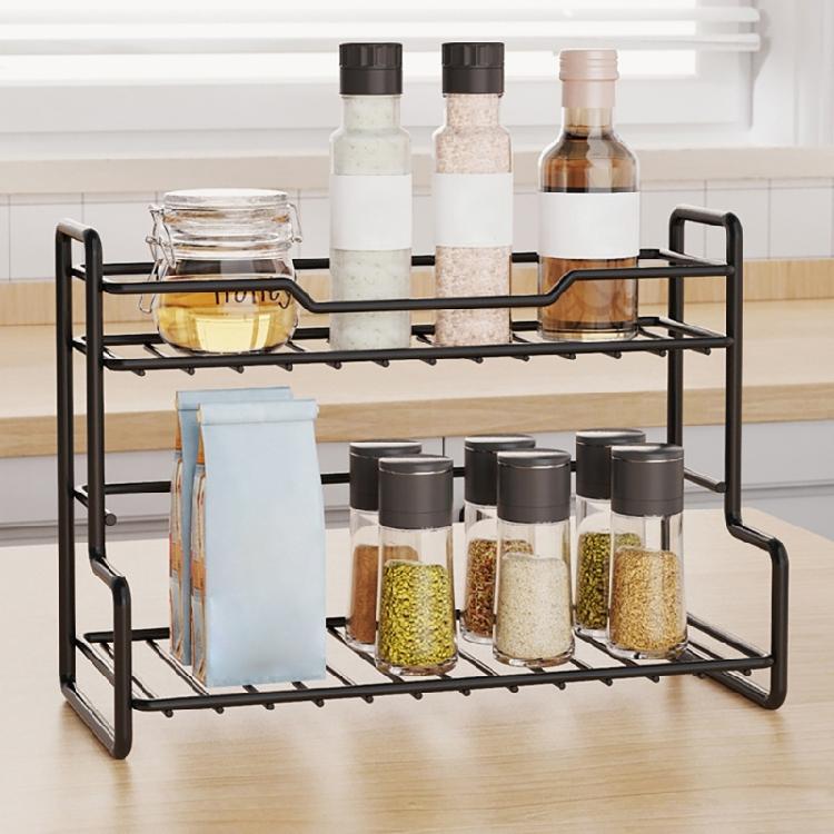 Schlafzimmer und Küche Doppellagiges Robustes Edelstahl-Lagerregal zur Organisation von Büchern, Zeitschriften und Gewürzen