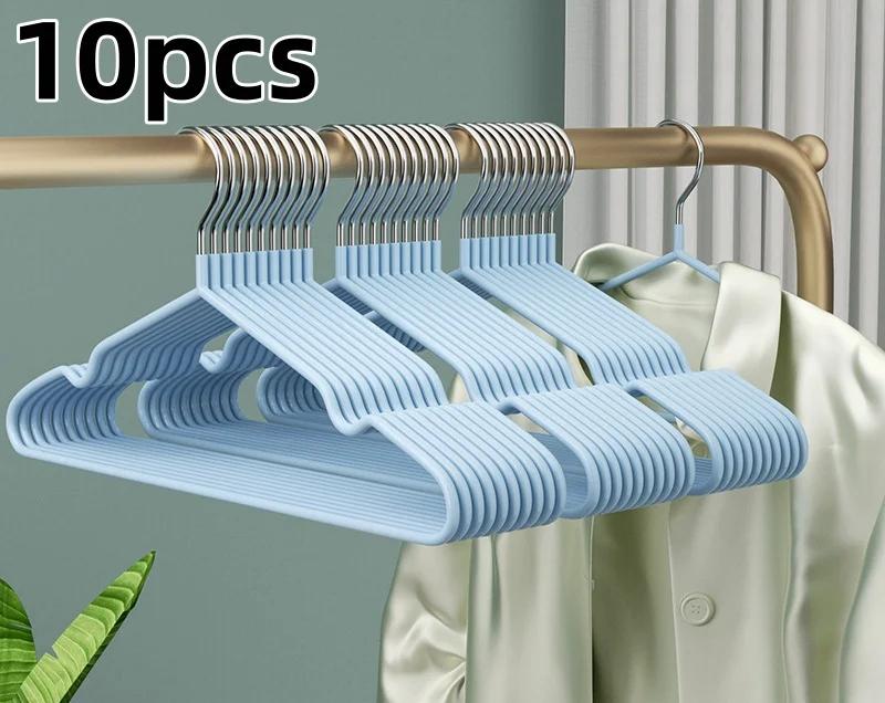 10 Non-slip Coated Metal Suit Hangers Heavy Duty Hangers Metal Shirt Hangers Traless Simple Hangers Multifunctional Hangers