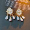Silver Needle Vintage Geometric Court Style Light Luxury Retro Stud Earrings for Women