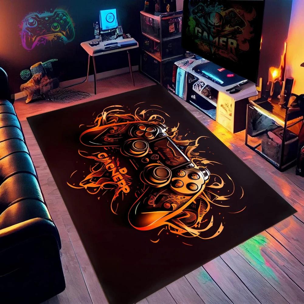 Tapete de Carpet de Controle de Jogo Caveira 3D para Decoração de Sala de Estar Tapete de Piso Antiderrapante para Decoração de Quarto de Homem Meninos Tapete de Boas-Vindas para Casa