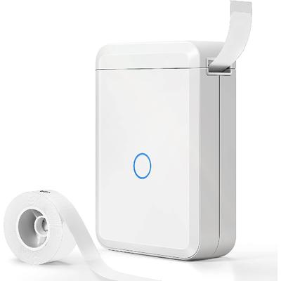 Máquina etiquetadora con cinta, impresora de etiquetas Bluetooth portátil D110 para almacenamiento, envío, código de barras, correo, oficina, hogar, organización