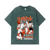 275 GSM Washed T-shirts 100% Cotton Slam Dunk V2 Hanamichi Print Unisex Heavy Cotton T Shirt