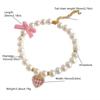 Pet Bow Pearl Collar Cat Jewelry Heart Pendant Necklace Dog Sweet Decorations Puppy Rhinestone Collar Chihuahua Accesorios