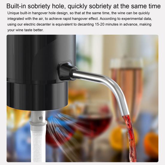 Elektrický karafa Odolný dobíjecí automat na provzdušňovač vína Automatický elektrický nalévač vína pro domácí párty