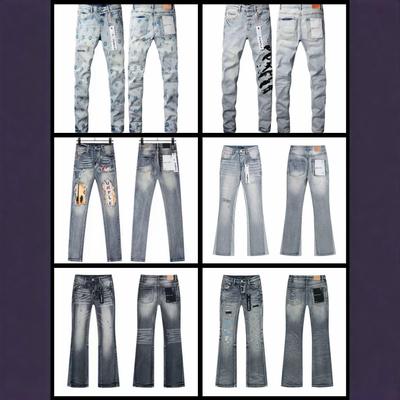 Fialové džíny značky Slim Fit Micro Flare Elastické pro jaro a podzim