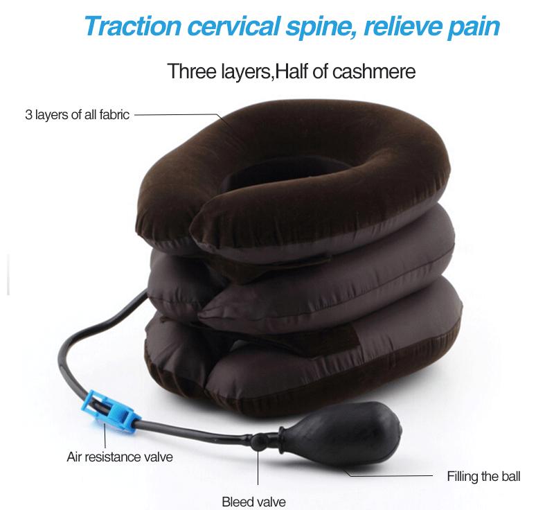 Portable Inflatable Cervical Traction Device for Travel, Home Use, Neck Stretching, Protection, Brace, Health, and Anti-Hunchback Support