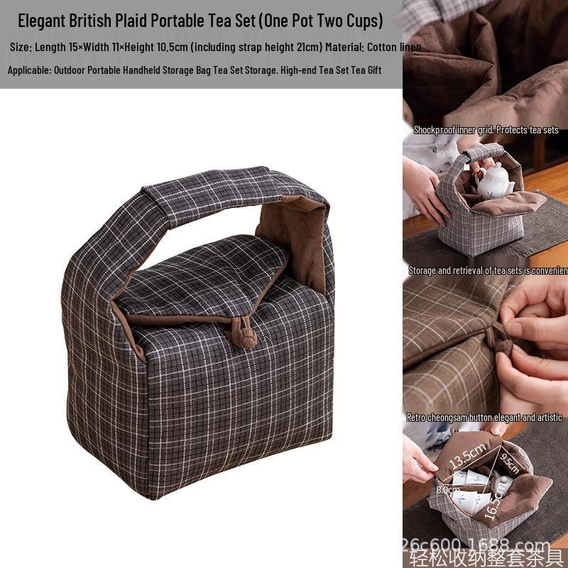 Portable Tea Ceremony Travel Bag: Outdoor, Handheld, Storage Pouch & Gift Box for Full Tea Set